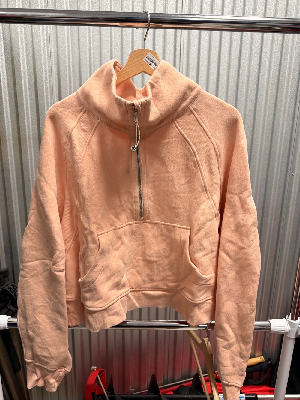 Lululemon Scuba Oversized Funnel Neck Half-Zip - XL/XXL - Peach Satin
